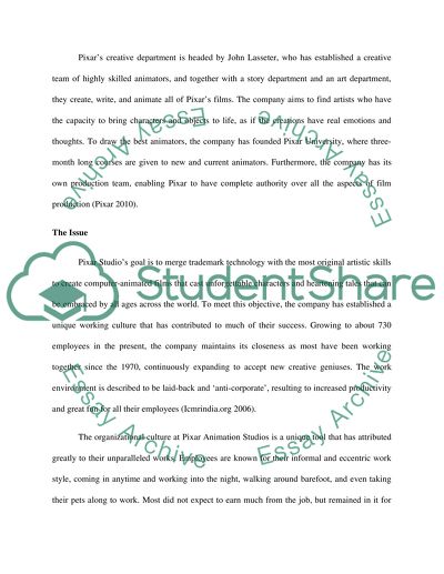 Pixar Animation Studios Research Paper Example | Topics and Well Written  Essays - 3750 words