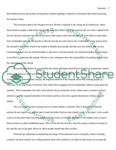 Cheetahs and Maintaining the Image of the National Reserves and Parks Essay  Example | Topics and Well Written Essays - 1250 words