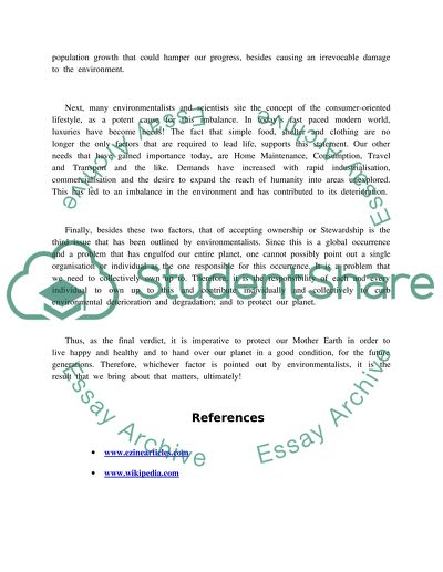 environmental sustainability student essays