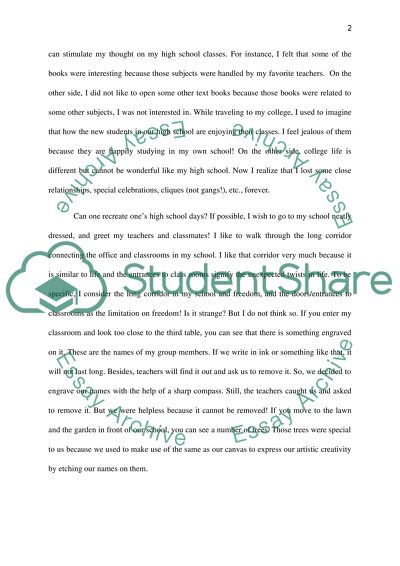 descriptive essay examples for high school