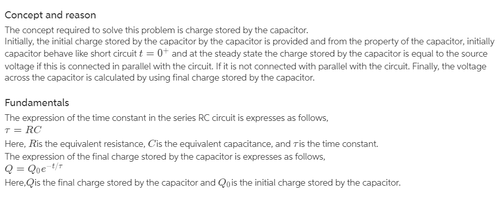 A 20 μF capacitor initially charged to 25 μC is discharged