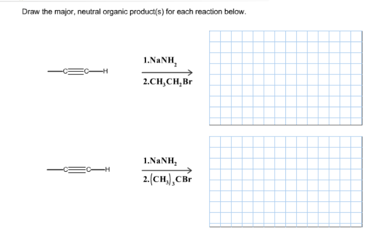 Draw the major, neutral organic product(s) for each